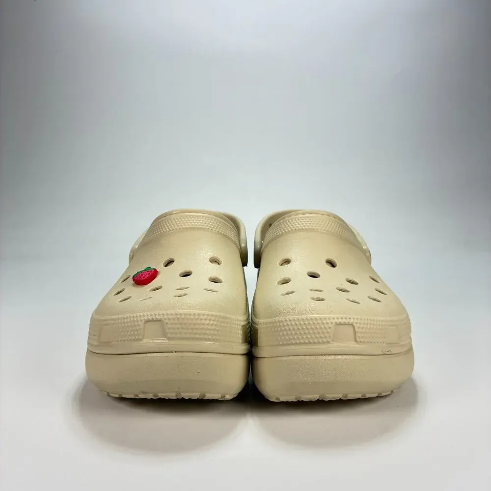 Crocs Classic Lined Clog Bone Comfort Faux Fur Lining Shoes 207938 Womens Size 8